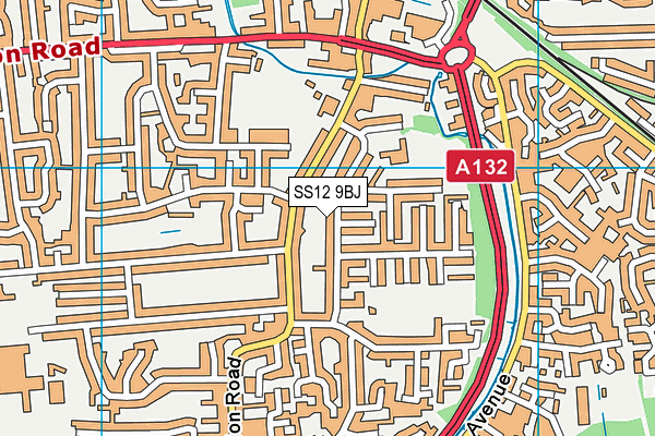 SS12 9BJ map - OS VectorMap District (Ordnance Survey)