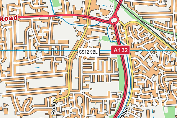 SS12 9BL map - OS VectorMap District (Ordnance Survey)