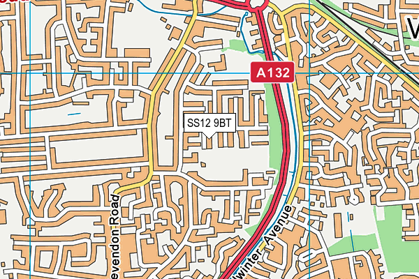 SS12 9BT map - OS VectorMap District (Ordnance Survey)