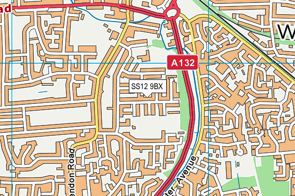 SS12 9BX map - OS VectorMap District (Ordnance Survey)