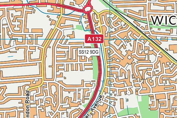 SS12 9DG map - OS VectorMap District (Ordnance Survey)