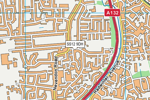 SS12 9DH map - OS VectorMap District (Ordnance Survey)