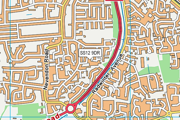 SS12 9DR map - OS VectorMap District (Ordnance Survey)