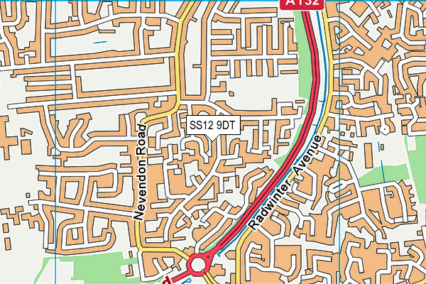 SS12 9DT map - OS VectorMap District (Ordnance Survey)