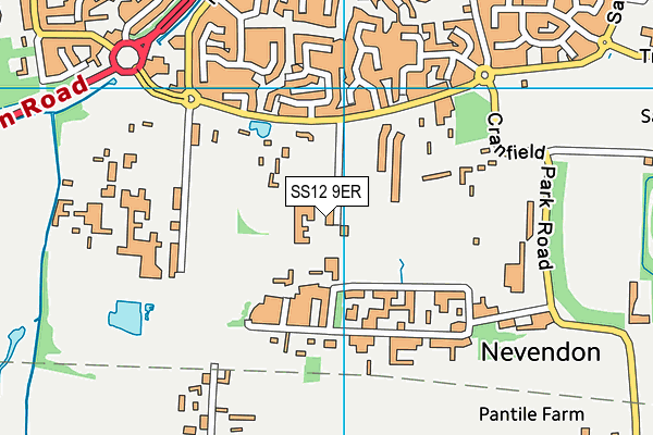 SS12 9ER map - OS VectorMap District (Ordnance Survey)