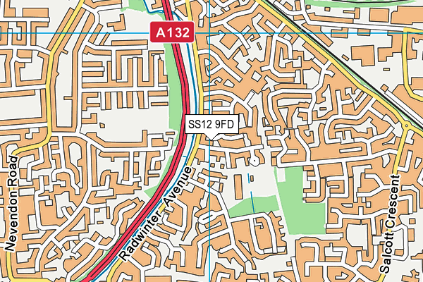 SS12 9FD map - OS VectorMap District (Ordnance Survey)