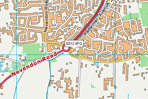 SS12 9FG map - OS VectorMap District (Ordnance Survey)