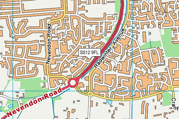 SS12 9FL map - OS VectorMap District (Ordnance Survey)