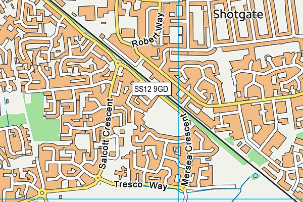 SS12 9GD map - OS VectorMap District (Ordnance Survey)