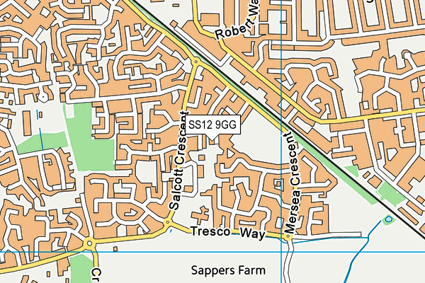 SS12 9GG map - OS VectorMap District (Ordnance Survey)