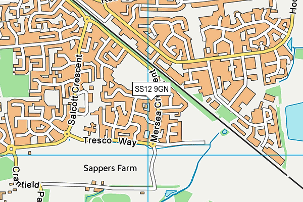 SS12 9GN map - OS VectorMap District (Ordnance Survey)