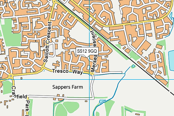 SS12 9GQ map - OS VectorMap District (Ordnance Survey)