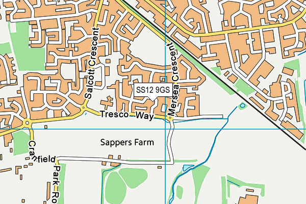 SS12 9GS map - OS VectorMap District (Ordnance Survey)