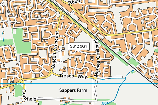SS12 9GY map - OS VectorMap District (Ordnance Survey)