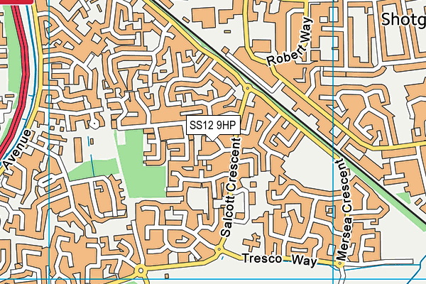 SS12 9HP map - OS VectorMap District (Ordnance Survey)