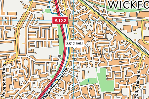 SS12 9HU map - OS VectorMap District (Ordnance Survey)