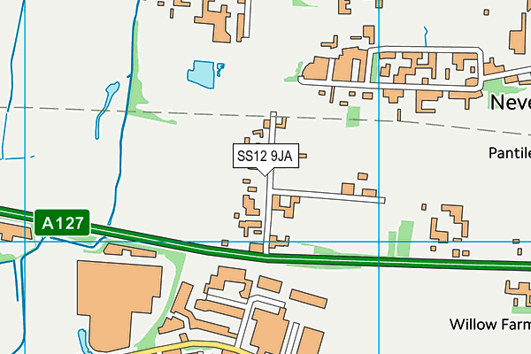 SS12 9JA map - OS VectorMap District (Ordnance Survey)