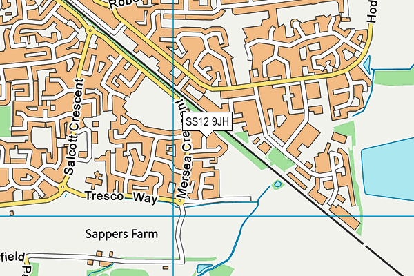 SS12 9JH map - OS VectorMap District (Ordnance Survey)