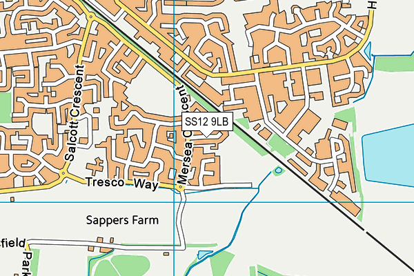 SS12 9LB map - OS VectorMap District (Ordnance Survey)