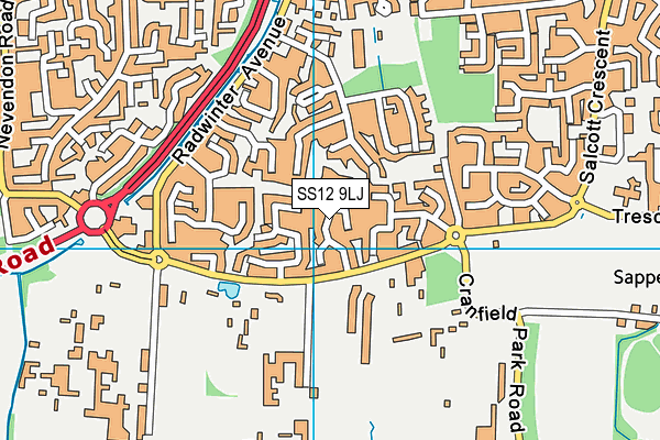 SS12 9LJ map - OS VectorMap District (Ordnance Survey)