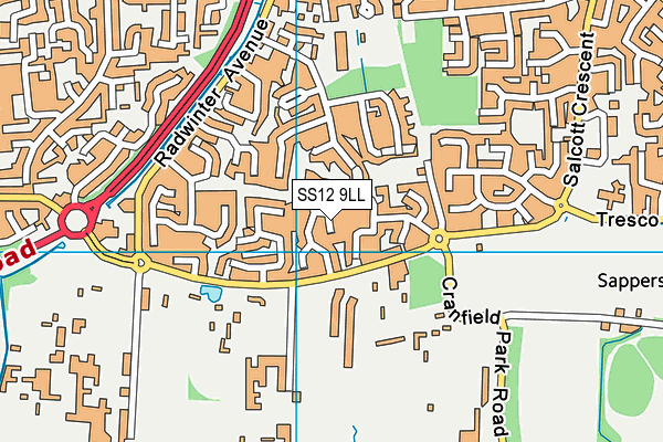 SS12 9LL map - OS VectorMap District (Ordnance Survey)