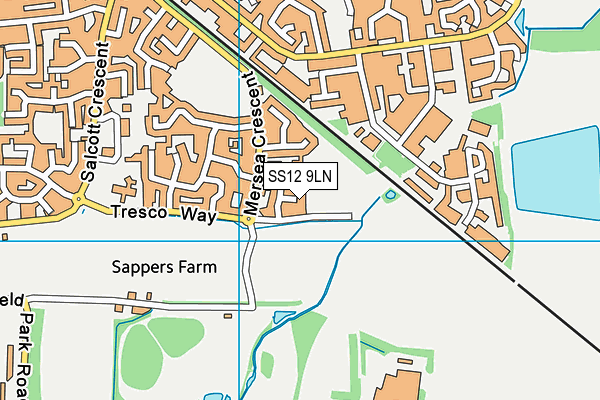 SS12 9LN map - OS VectorMap District (Ordnance Survey)