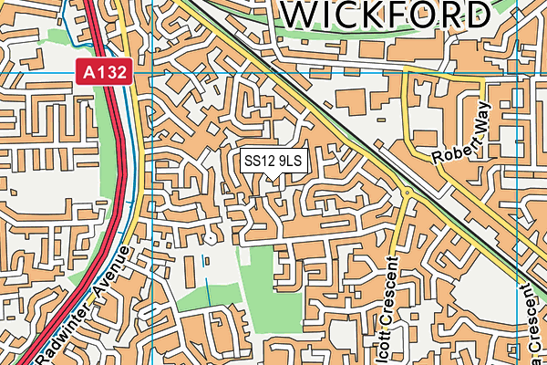 SS12 9LS map - OS VectorMap District (Ordnance Survey)