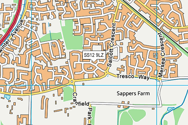 SS12 9LZ map - OS VectorMap District (Ordnance Survey)
