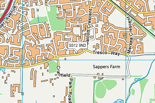 SS12 9ND map - OS VectorMap District (Ordnance Survey)