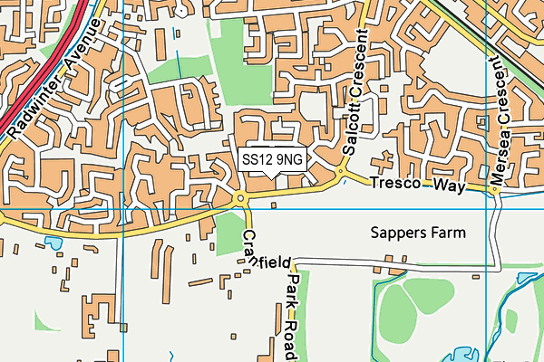 SS12 9NG map - OS VectorMap District (Ordnance Survey)