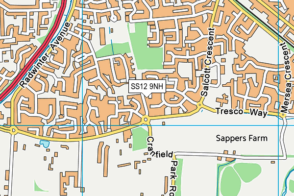 SS12 9NH map - OS VectorMap District (Ordnance Survey)