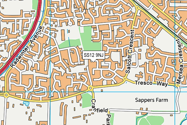 SS12 9NJ map - OS VectorMap District (Ordnance Survey)