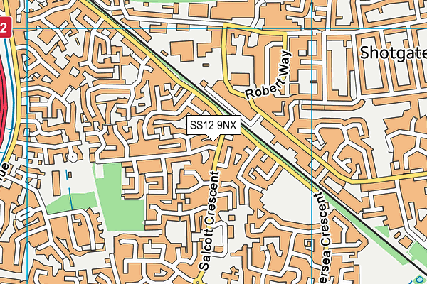SS12 9NX map - OS VectorMap District (Ordnance Survey)