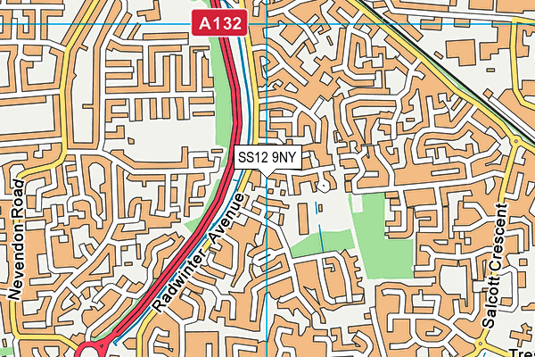 SS12 9NY map - OS VectorMap District (Ordnance Survey)