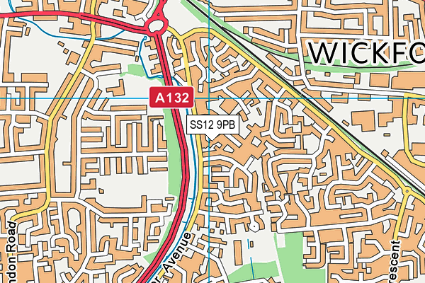 SS12 9PB map - OS VectorMap District (Ordnance Survey)