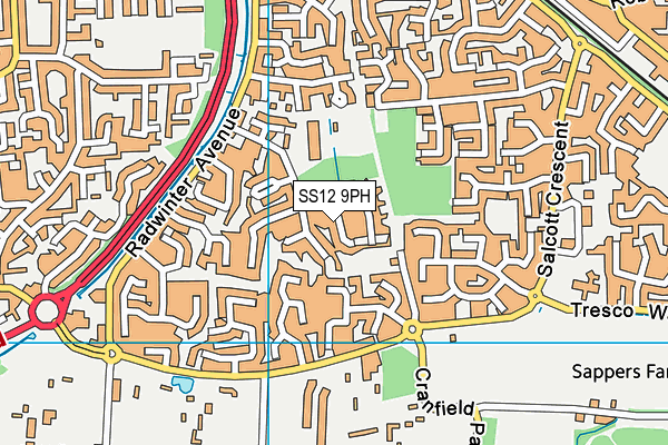 SS12 9PH map - OS VectorMap District (Ordnance Survey)