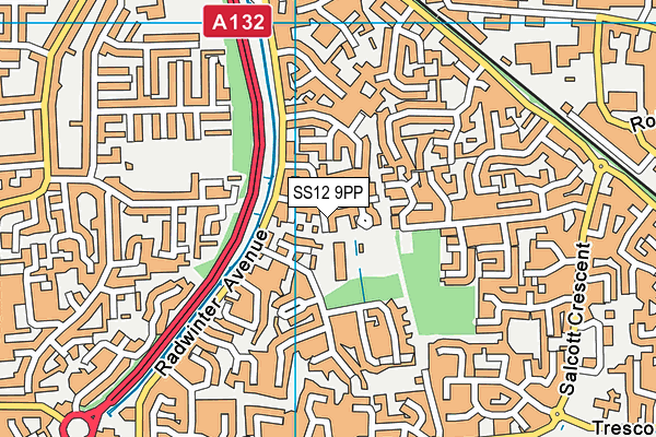 SS12 9PP map - OS VectorMap District (Ordnance Survey)