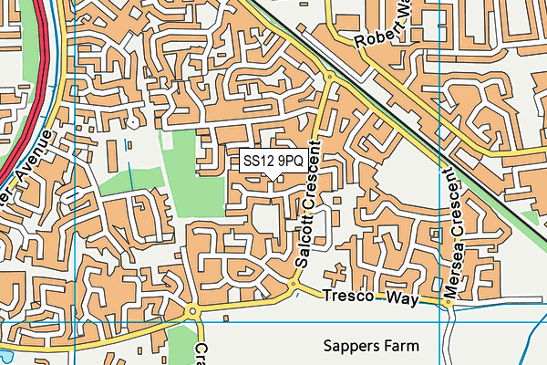 SS12 9PQ map - OS VectorMap District (Ordnance Survey)