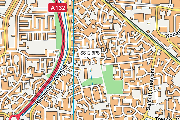 SS12 9PS map - OS VectorMap District (Ordnance Survey)
