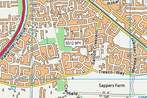SS12 9PY map - OS VectorMap District (Ordnance Survey)