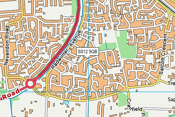 SS12 9QB map - OS VectorMap District (Ordnance Survey)