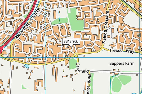 SS12 9QJ map - OS VectorMap District (Ordnance Survey)