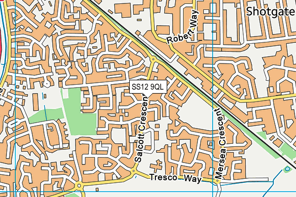 SS12 9QL map - OS VectorMap District (Ordnance Survey)