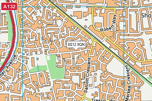 SS12 9QN map - OS VectorMap District (Ordnance Survey)