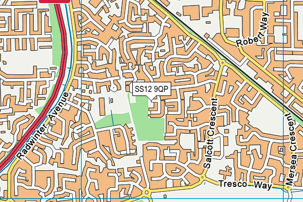 SS12 9QP map - OS VectorMap District (Ordnance Survey)
