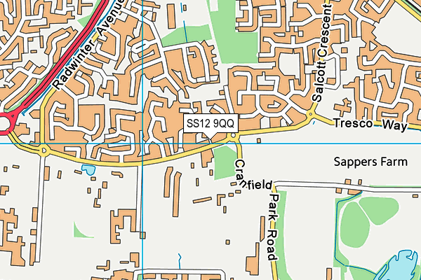 SS12 9QQ map - OS VectorMap District (Ordnance Survey)
