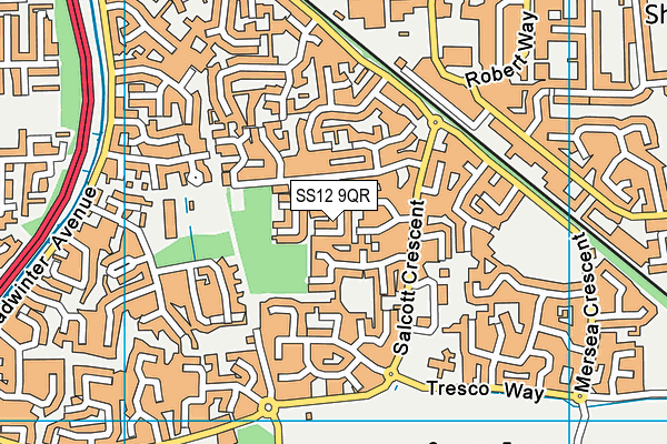 SS12 9QR map - OS VectorMap District (Ordnance Survey)