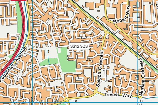 SS12 9QS map - OS VectorMap District (Ordnance Survey)