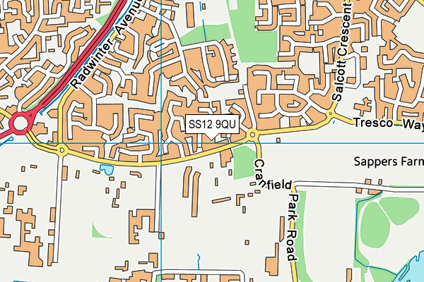 SS12 9QU map - OS VectorMap District (Ordnance Survey)