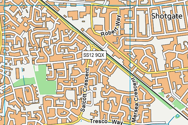 SS12 9QX map - OS VectorMap District (Ordnance Survey)